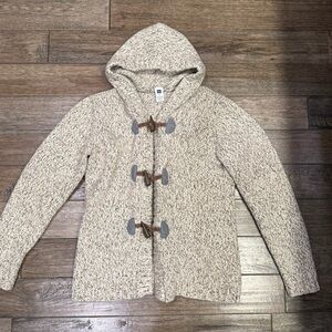 Gap Lambswool Cozy Knit Toggle Sweater with Hood Women’s Size Small